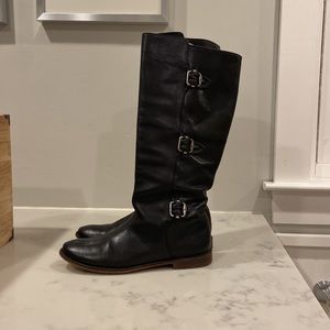 Frye Paige Black 3 Buckle Tall Boots